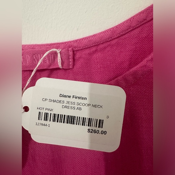 CP Shades “Jess” Scoop Neck Linen Dress in Hot Pink - Picture 8 of 8